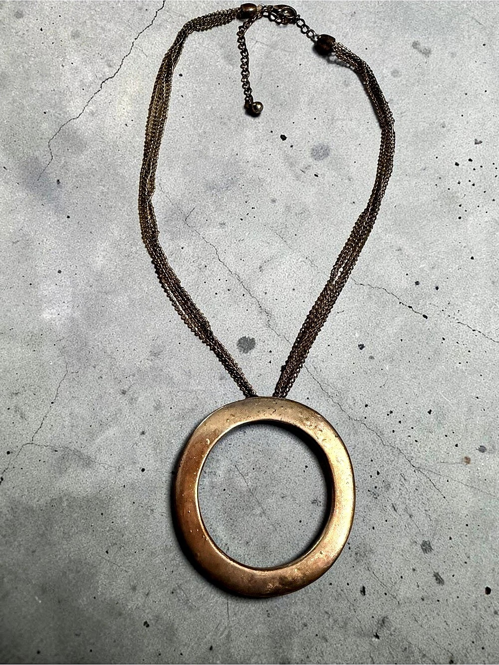 Bronze-Tone Open Circle Pendant Necklace